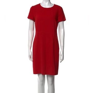 Rickie Freeman for Teri Jon Short-Sleeved Knee-Length Sheath Red dress Wool Sz 4